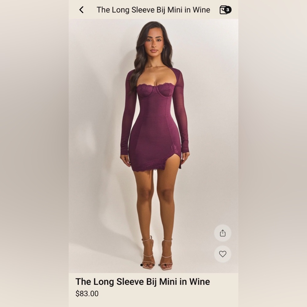 MarsTheLabel Chic Wine Long Sleeve Dress